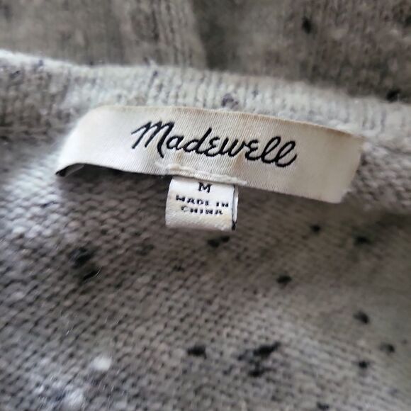 Madewell open front speckled soft knit grey cardigan - Picture 7 of 8